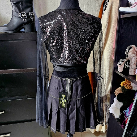 Club Exx Sequin Wrap Top - dolls kill - Picture 4 of 6